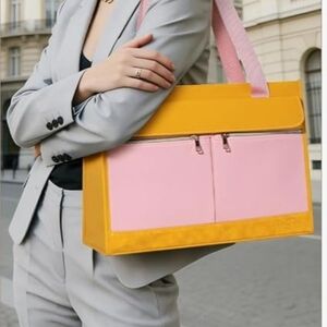Pink & Yellow Versatile Laptop/Lunch Tote